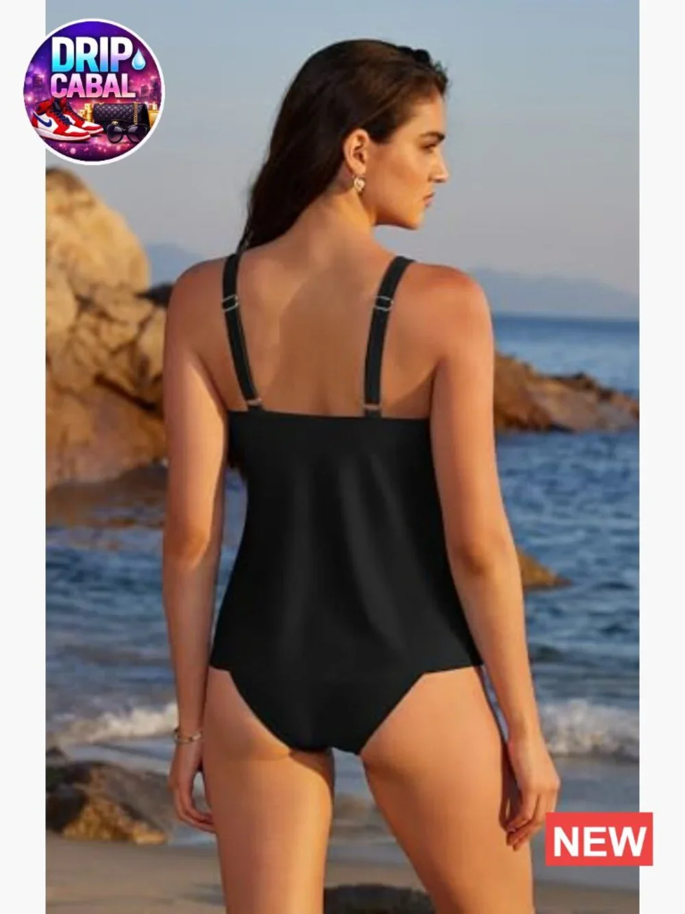 Tummy Control Tankini Swimsuit High Neck High Waisted Swimwear